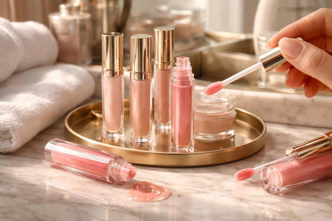 Applying hydrating lip gloss for smooth non-sticky shine