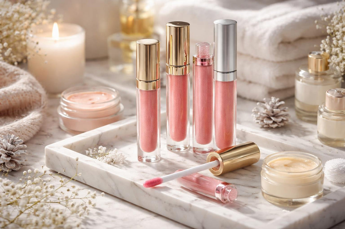 Hydrating lip gloss collection with winter essentials