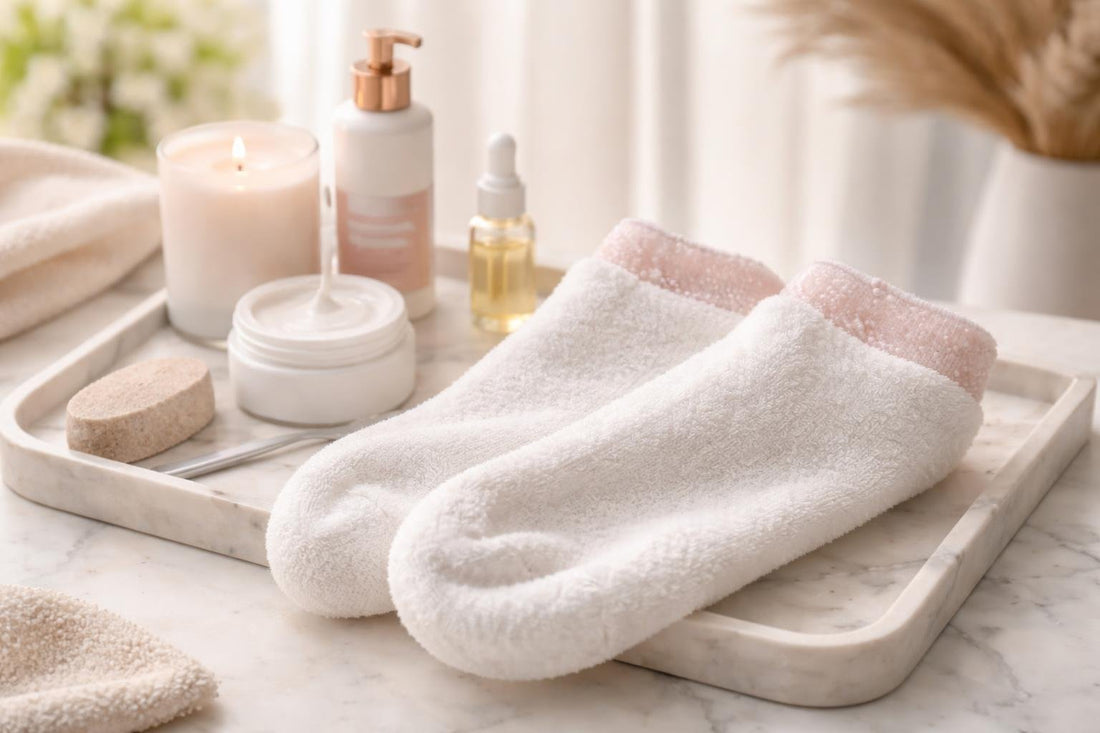 pair of moisturizing socks for winter foot care