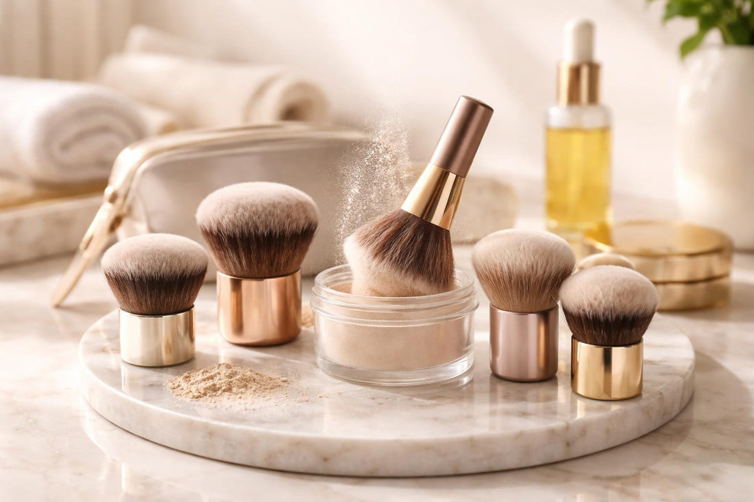 Kabuki makeup brushes buffing powder for seasonal looks