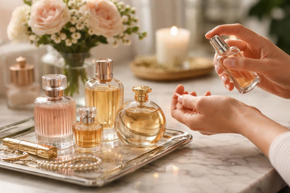 Layering women’s cologne on wrists and neck for longevity