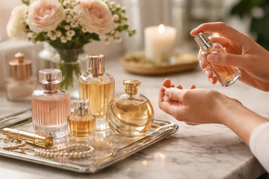 Layering women’s cologne on wrists and neck for longevity