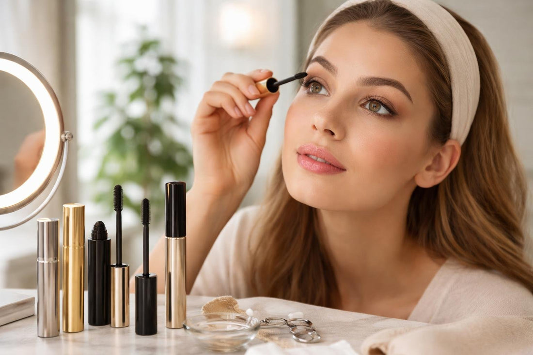 Beginner applying mascara for lifted, separated lashes