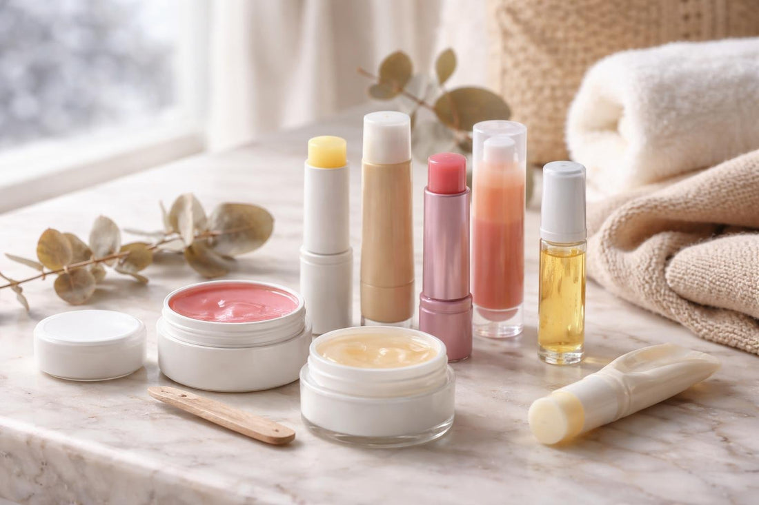 assorted lip balms and moisturizers for Toronto winter