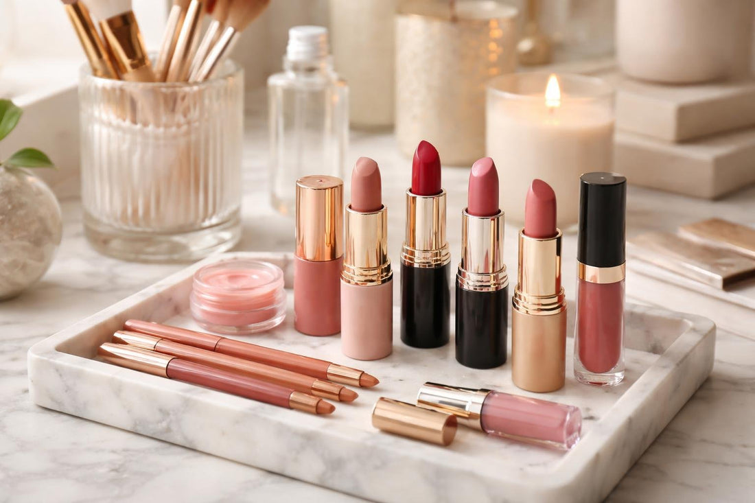 assorted lipsticks and liners for everyday kit