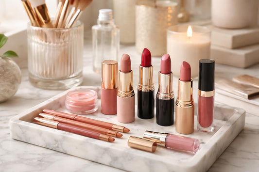 assorted lipsticks and liners for everyday kit