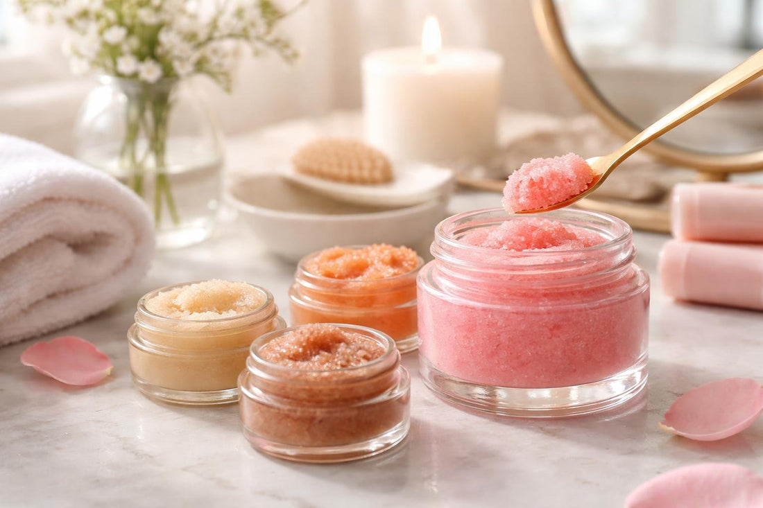 Gentle lip scrub application for smoother, softer lips