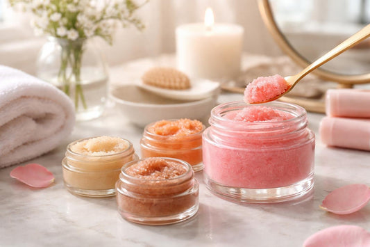 Gentle lip scrub application for smoother, softer lips