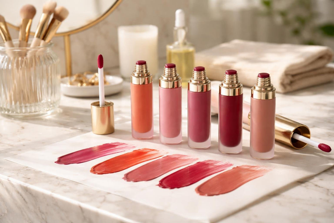 Long-wear lip stain swatches for a fresh all-day look