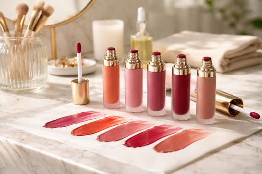 Long-wear lip stain swatches for a fresh all-day look