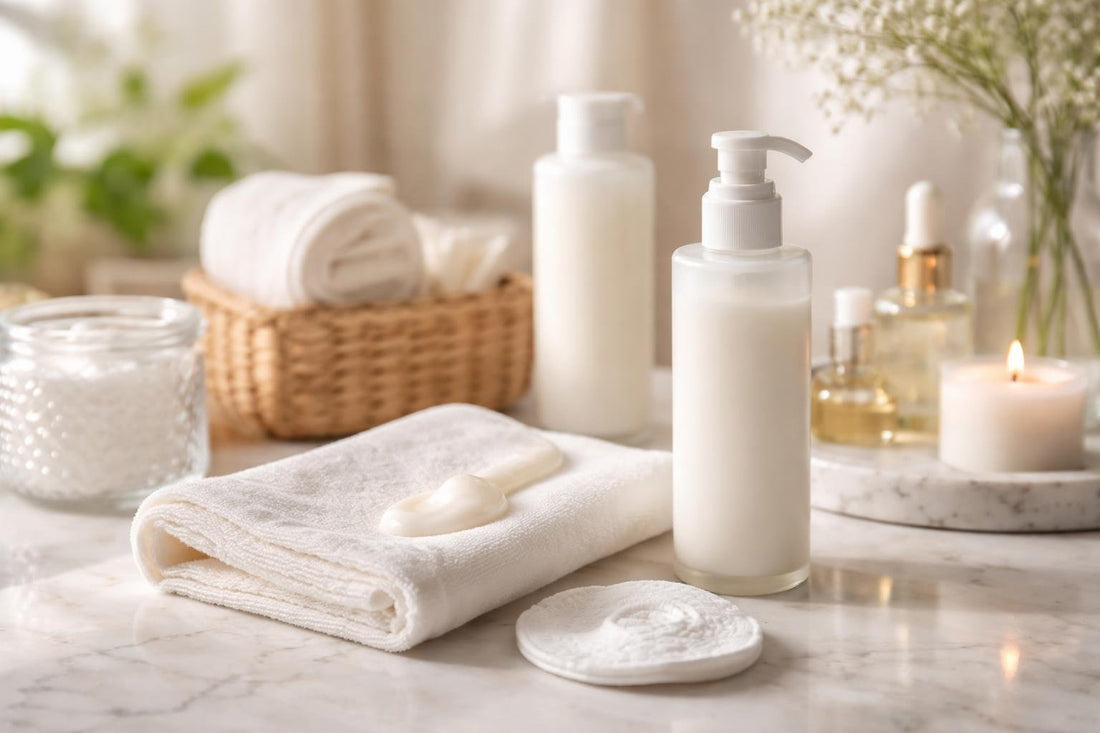 Makeup cleansing milk removing gently on skin