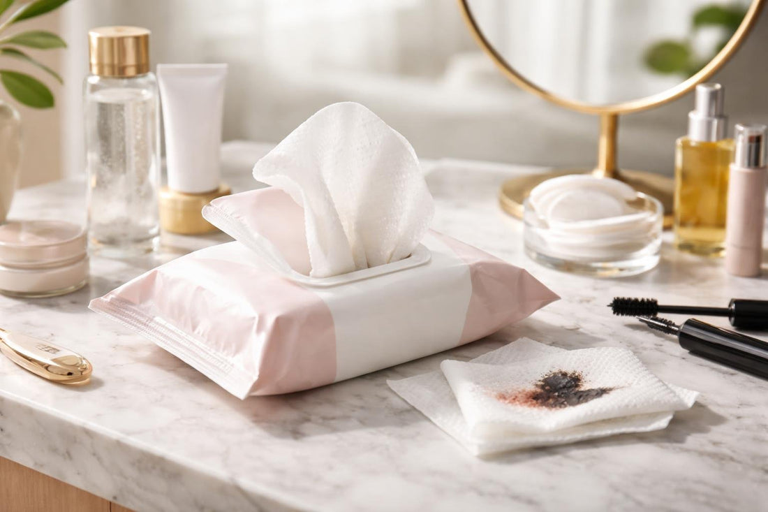 Makeup cleansing wipes removing and mascara gently