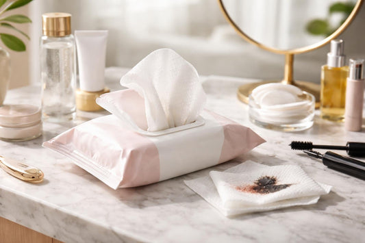 Makeup cleansing wipes removing and mascara gently