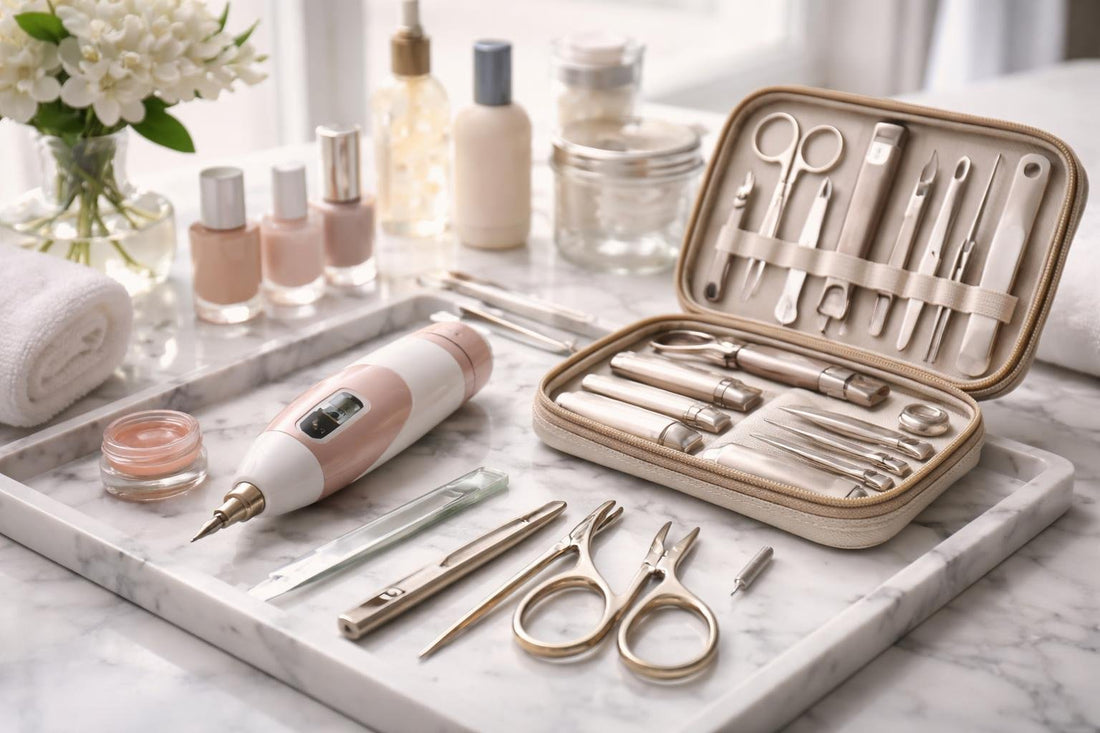 At-home manicure and pedicure care kits close-up