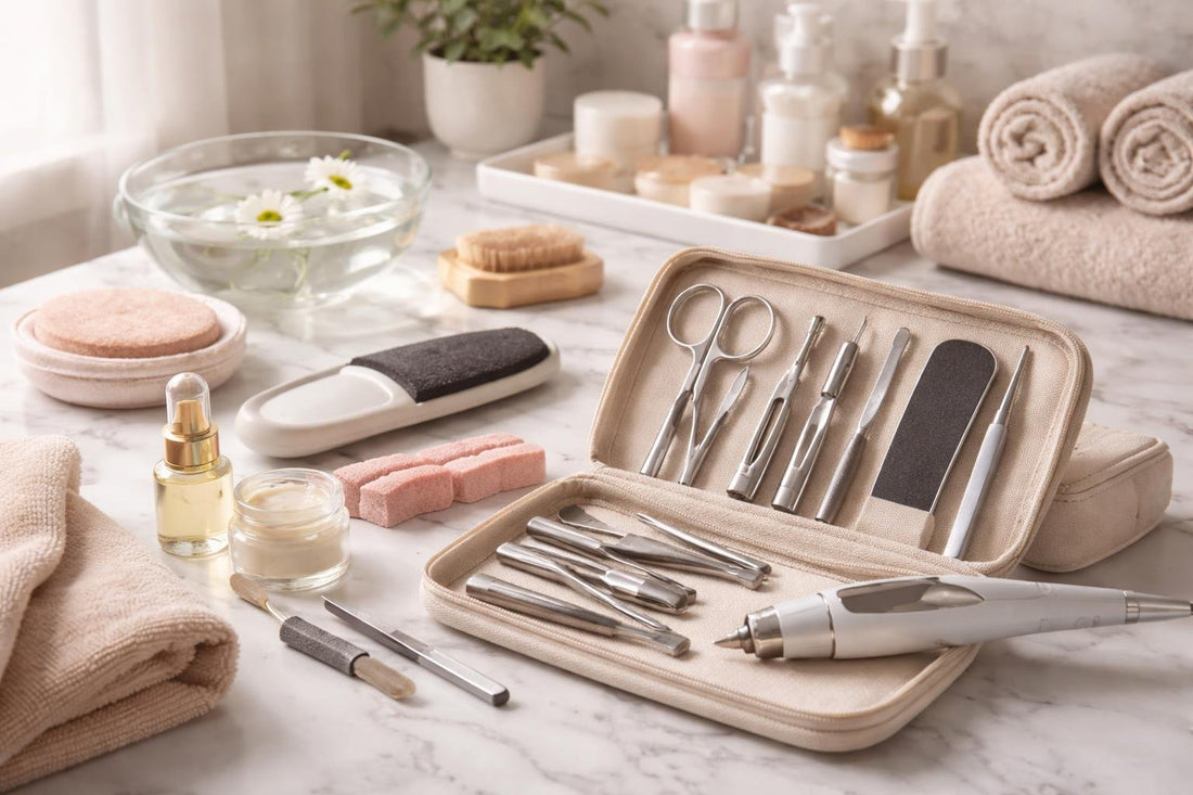 At-home manicure and pedicure care kit tools
