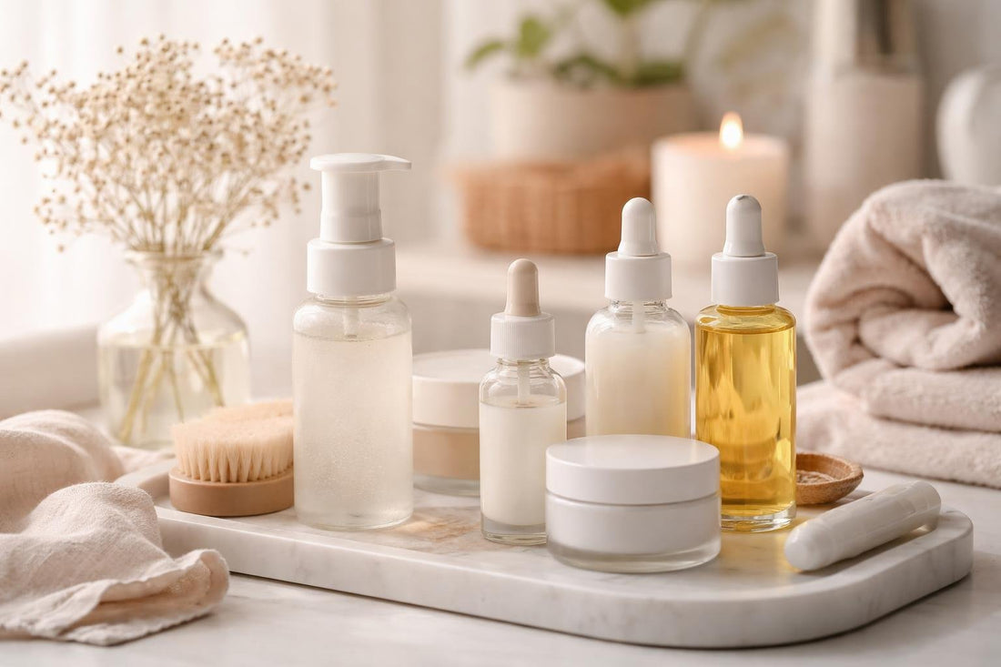 Simple AM and PM maternity skincare essentials routine