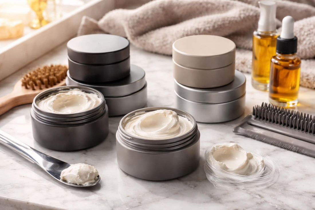 Matte hair putty adding texture and flexible hold