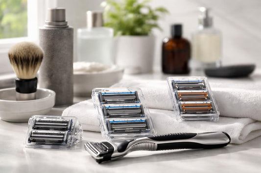 Men's razor blades and cartridges for sensitive skin