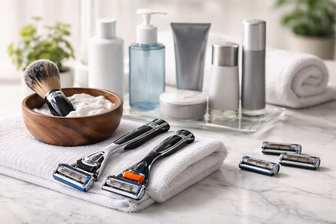 Men's cartridge razors and shaving kit for sensitive skin