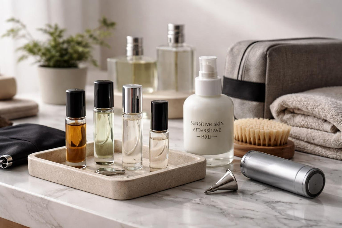 Men's cologne travel bottles and sensitive skin solutions