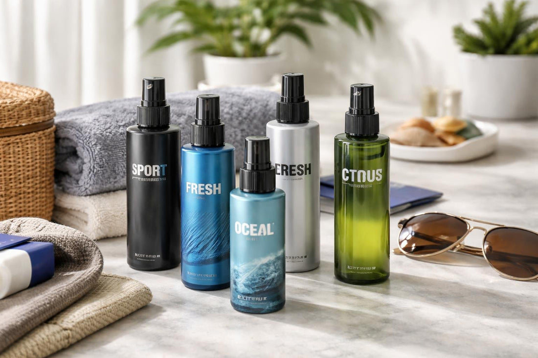 Affordable men's body spray collection for summer travel