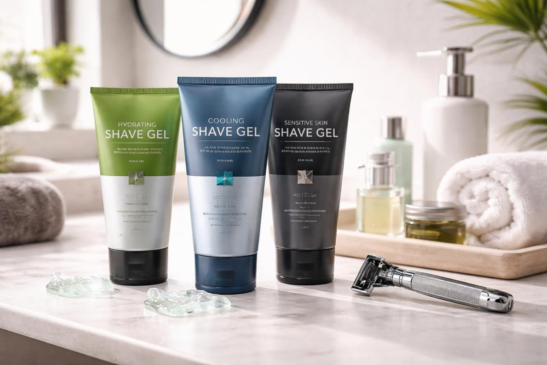 Men using shaving gels for sensitive skin and close shaves