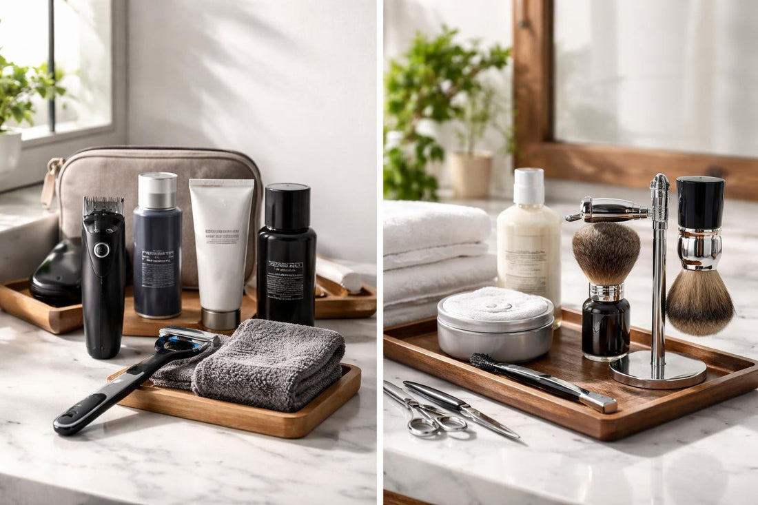 Men’s shaving and grooming set essentials for beginners and pros
