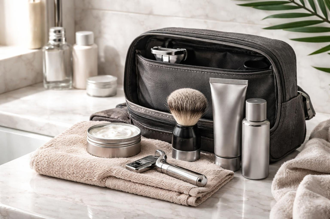 compact men's travel shaving accessories kit Toronto