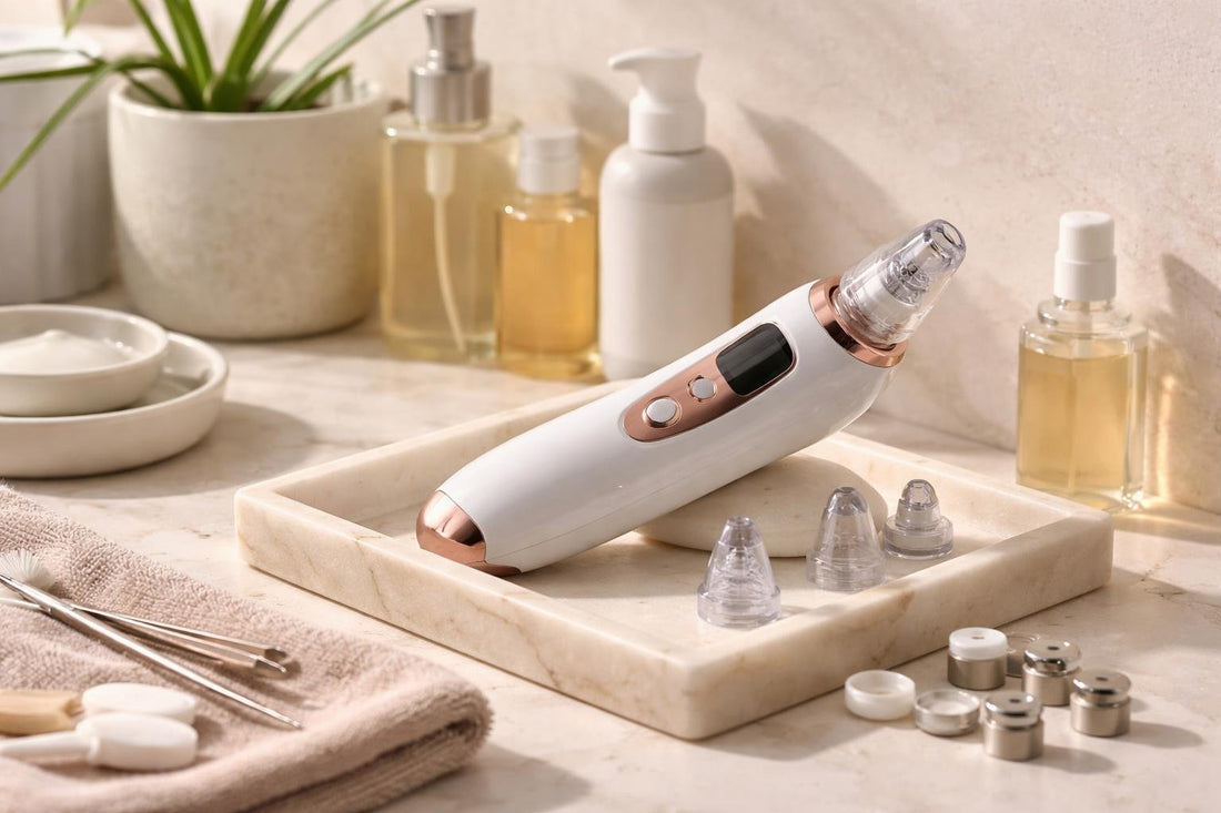Microdermabrasion device troubleshooting and maintenance on countertop