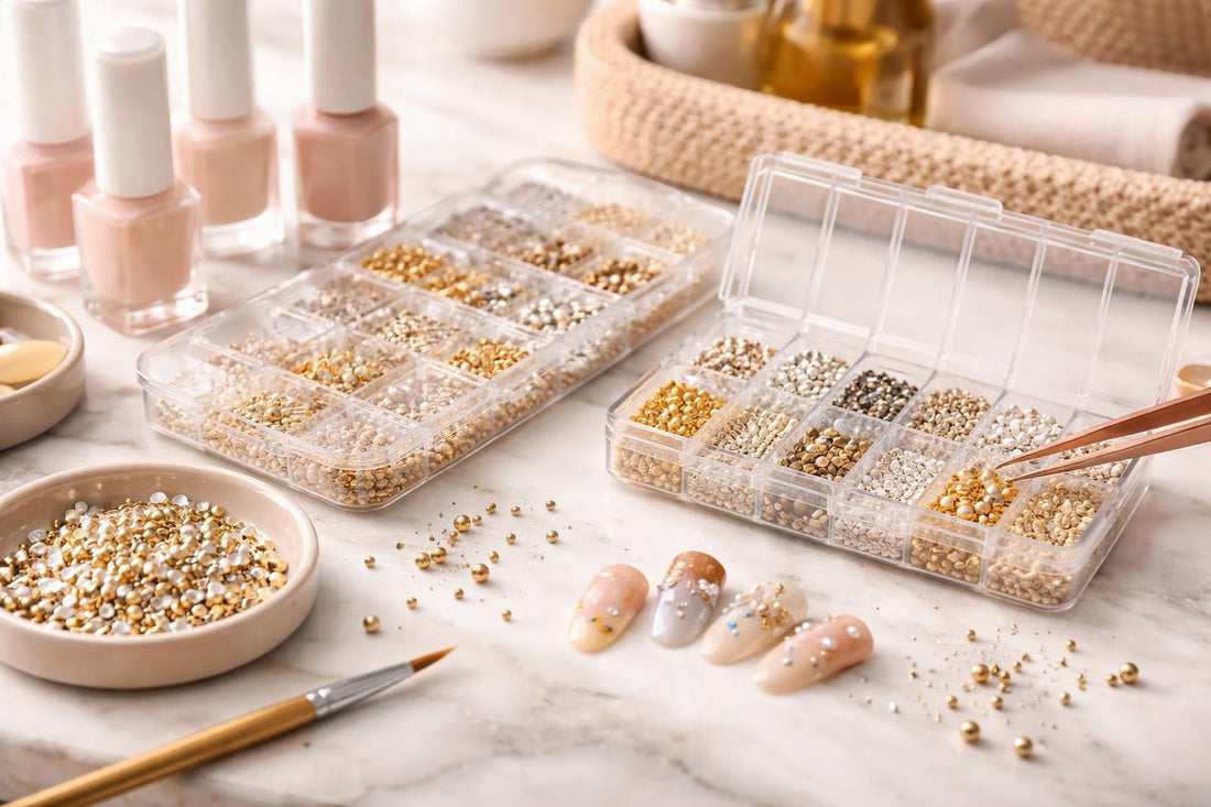 Mixed nail art studs assortment for easy at-home designs