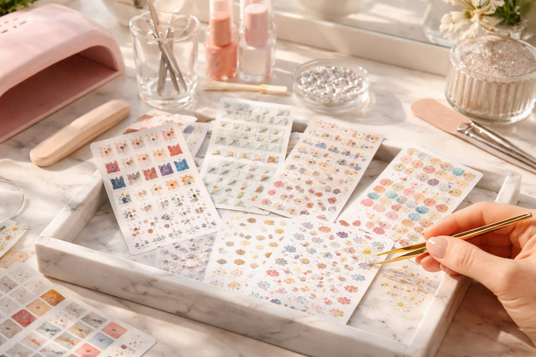 Toronto at-home nail stickers selection and tools