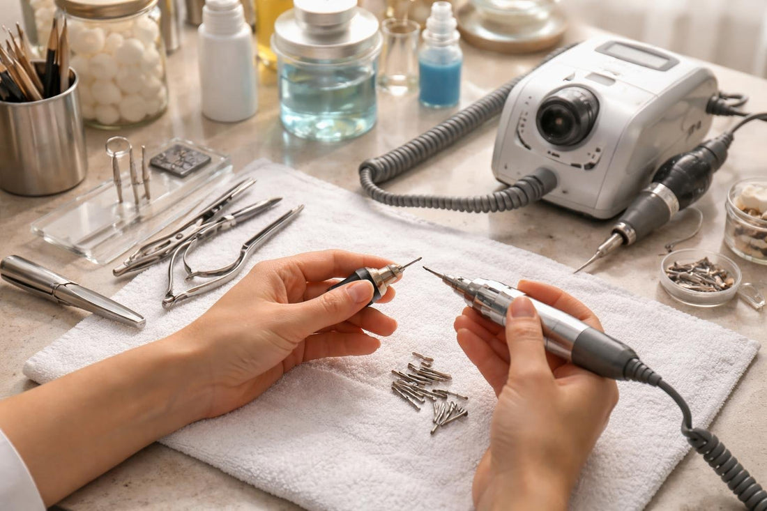 Toronto salon technician repairing nail tools