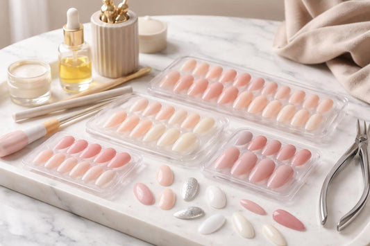 Press-on nails in assorted shapes for beginner to pro