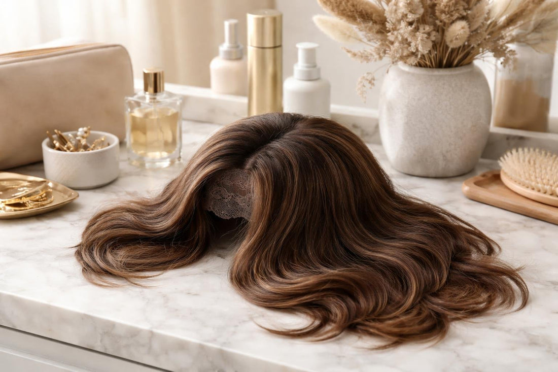 Natural-looking hairpiece with realistic part and soft layers