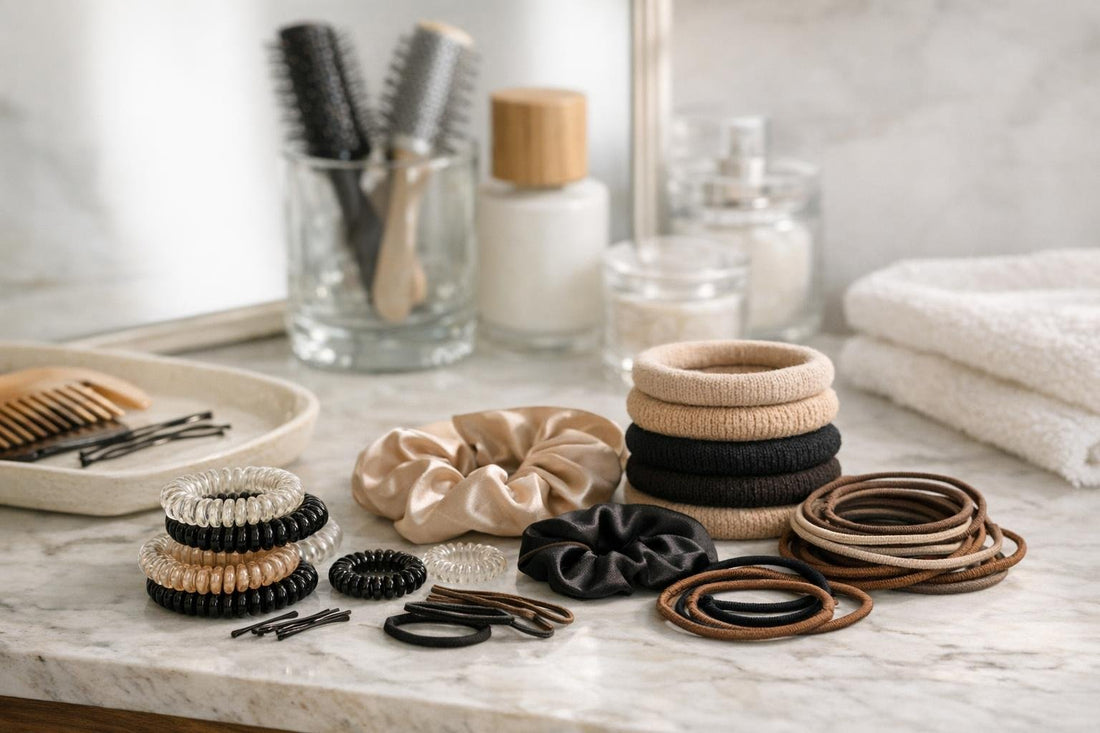 No-snag hair elastics and ties for everyday wear