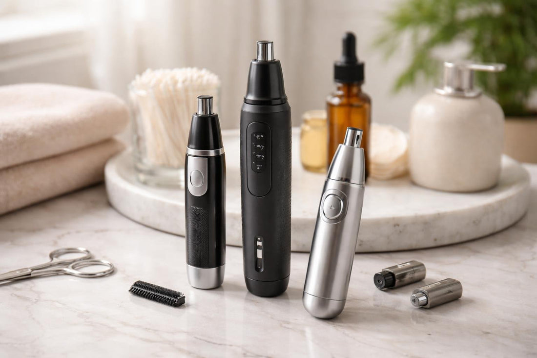 Close-up of nose and ear hair trimmer set