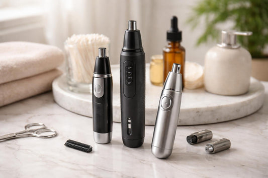 Close-up of nose and ear hair trimmer set