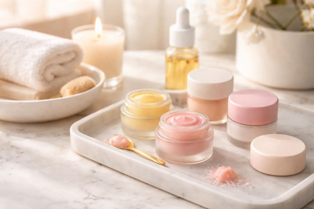 Applying nourishing lip butter for smooth day and night lips
