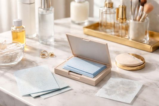 Oil control blotting paper reducing shine on T-zone