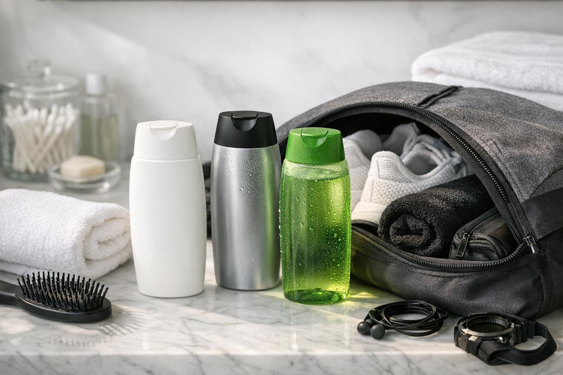 2 in 1 shampoo and conditioner bottles for gym bag