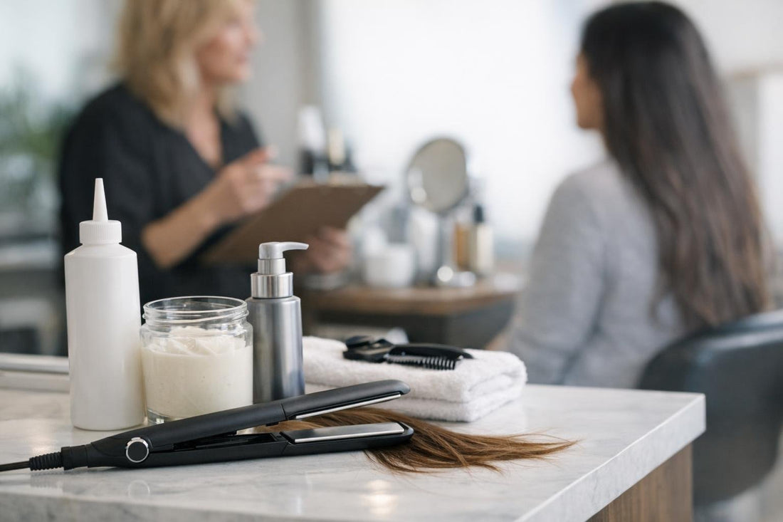 Ontario salon consultation for chemical hair straightening treatment
