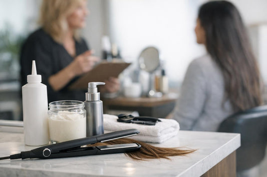 Ontario salon consultation for chemical hair straightening treatment
