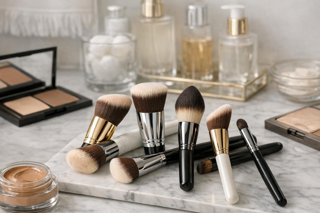 Assorted contour brushes for blending and sculpting cheekbones