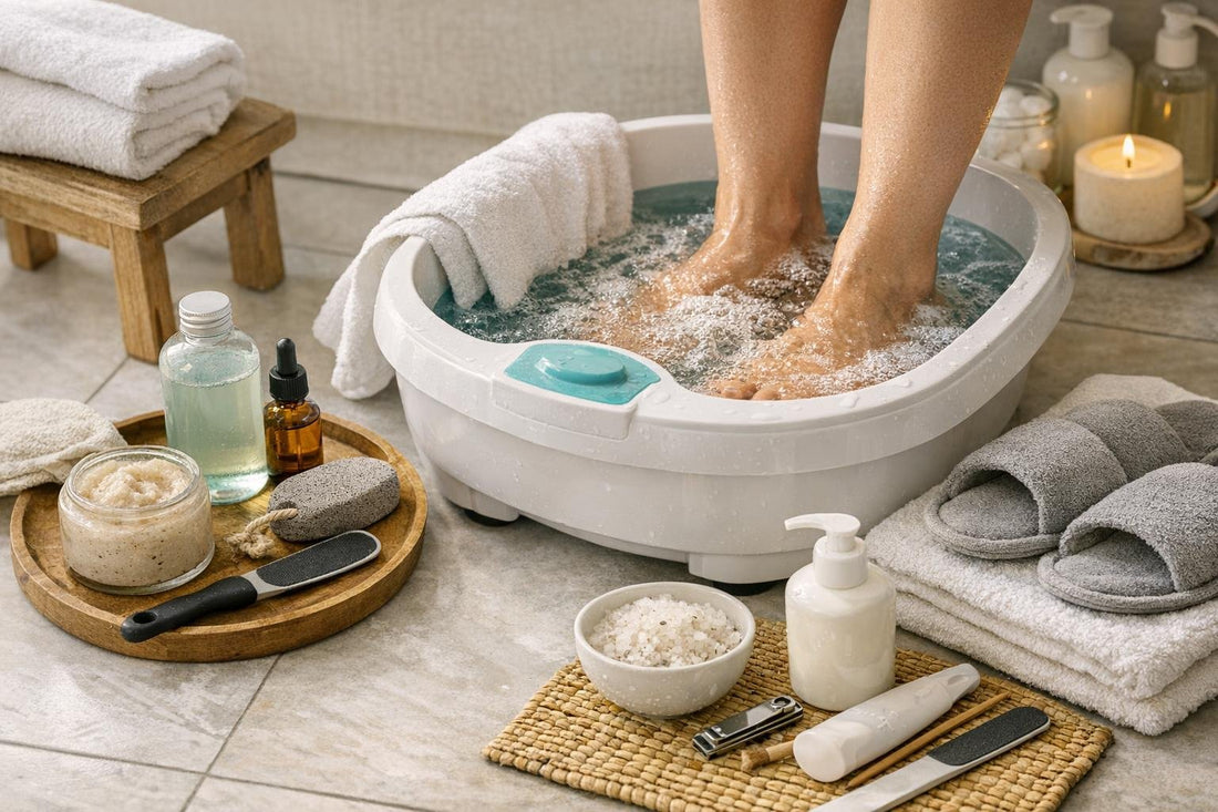 At-home foot bath setup for Ontario pedicure routine