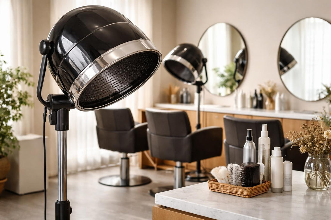 Professional hair drying hood set up in Ontario salon
