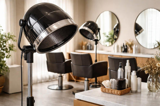 Professional hair drying hood set up in Ontario salon