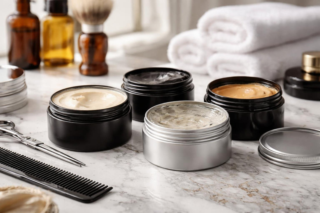 Professional hair styling pomades for strong hold and shine
