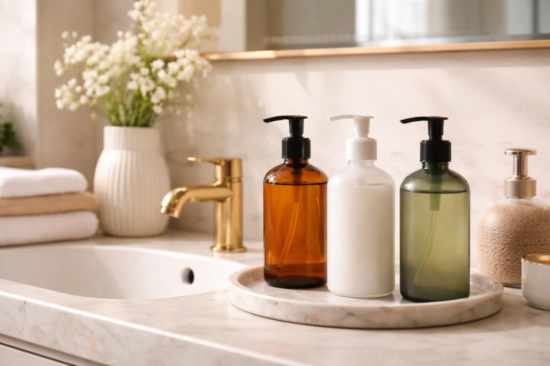 Hand wash bottles by a sink in Ontario home