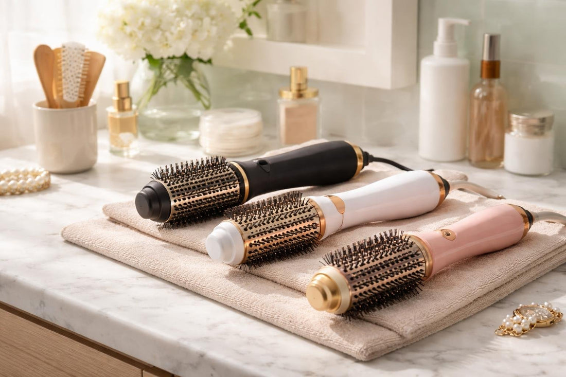 Hot air hair brush styling smooth blowout at home
