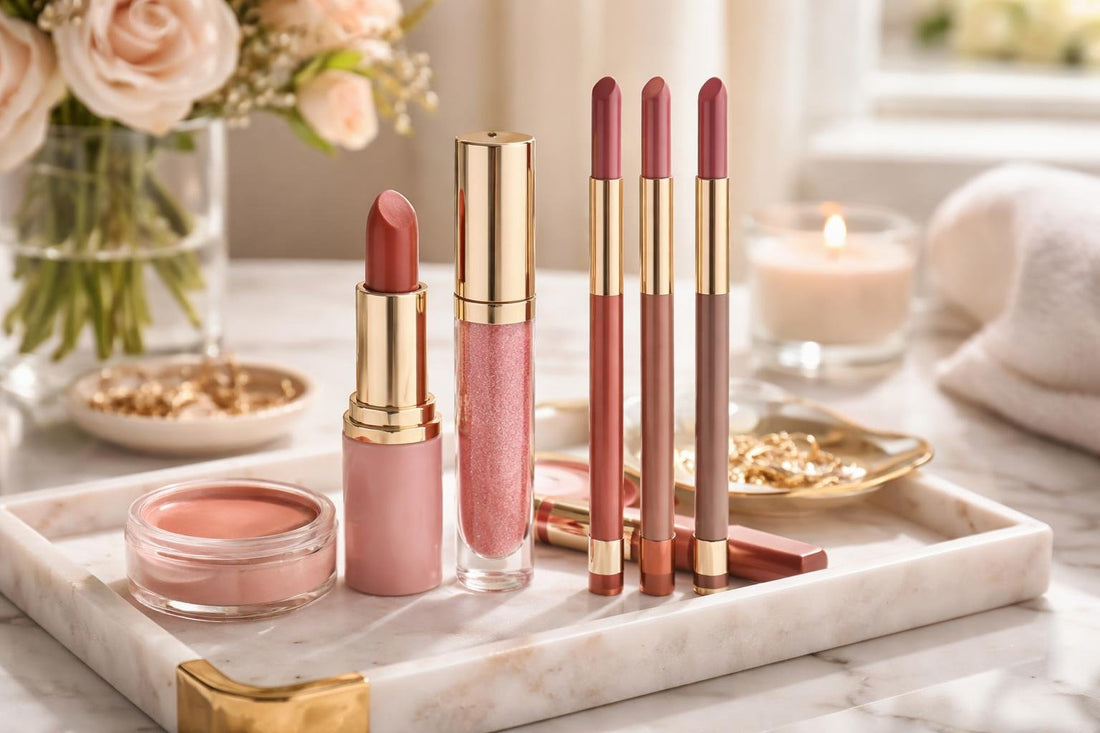 Everyday Lip Makeup Collection set with liner, gloss, lipstick